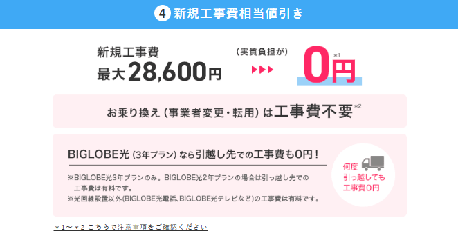 ビッグローブ光 工事費