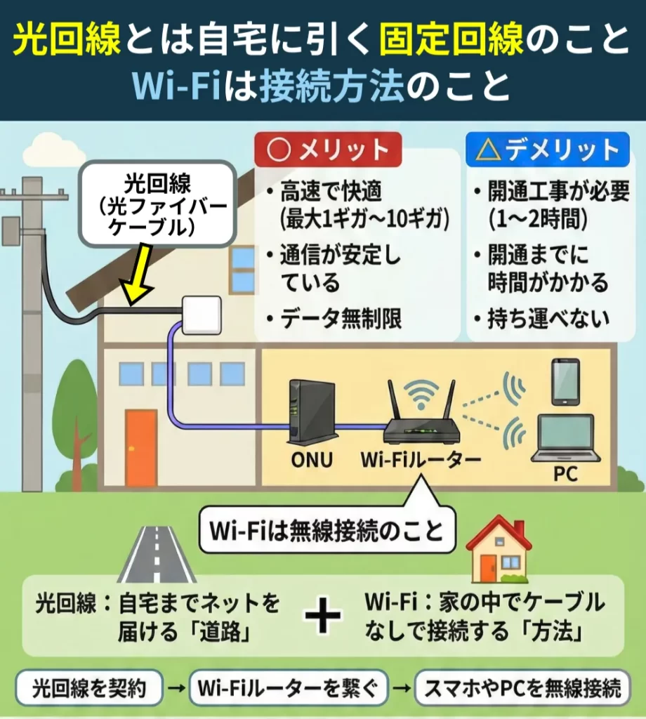 光回線とは？Wi-Fiとの違いは？