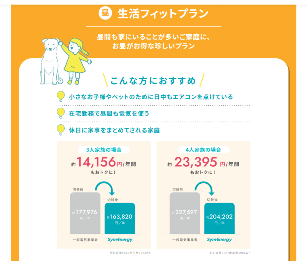 シンエナジー 【昼】生活フィットプラン