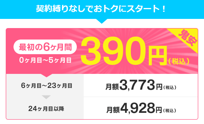 とくとくBBホームWi-Fi 当サイト限定月額