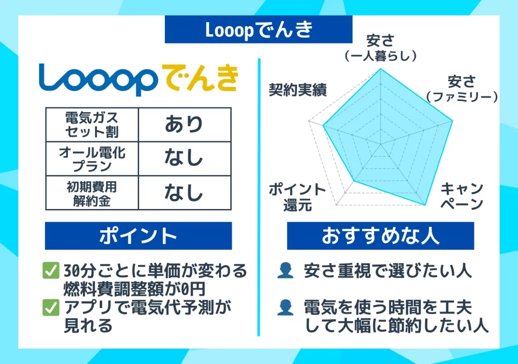 中部 Looopでんき 概要グラフとおすすめな人