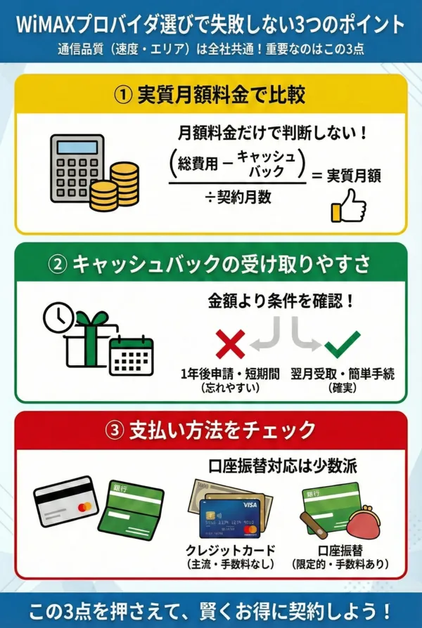 WiMAXの選び方 3つのポイント