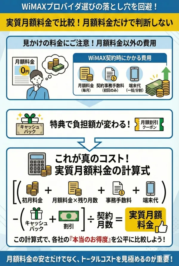 WiMAXは実質料金で比較して選ぶ