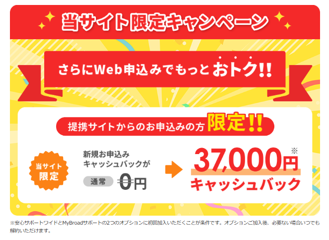 BroadWiMAX キャッシュバック