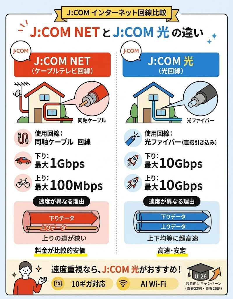 JCOM-NETとJCOM光の違い
