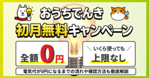 おうちでんき-初月全額無料キャンペーン