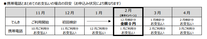 ソフトバンクでんき-お支払いの目安